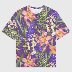 Мужская футболка оверсайз Яркий Цветочный Сад
