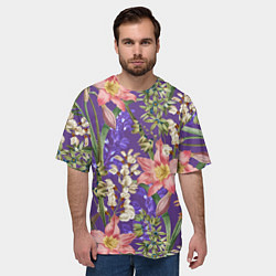 Футболка оверсайз мужская Яркий Цветочный Сад, цвет: 3D-принт — фото 2