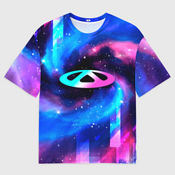 Мужская футболка оверсайз Chery неоновый космос