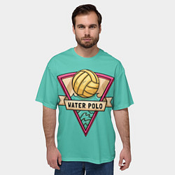 Футболка оверсайз мужская Водное поло - золотой мяч, цвет: 3D-принт — фото 2