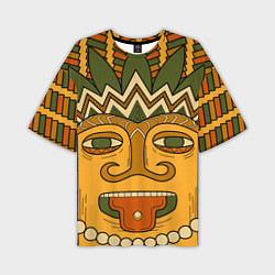 Мужская футболка оверсайз Polynesian tiki CHILLING