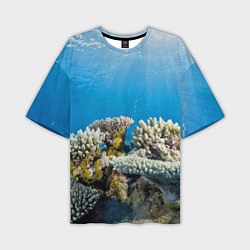 Мужская футболка оверсайз Кораллы в тропических водах индийского океана