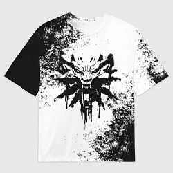 Футболка оверсайз мужская The Witcher логотип и краска, цвет: 3D-принт