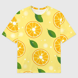 Футболка оверсайз мужская Сочные апельсины в разрезе, цвет: 3D-принт