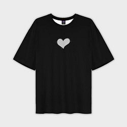 Мужская футболка оверсайз Сердце - заплатка