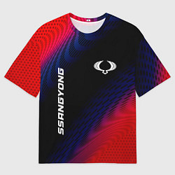 Футболка оверсайз мужская SsangYong красный карбон, цвет: 3D-принт