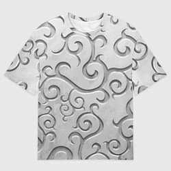 Мужская футболка оверсайз Ажурный орнамент на поверхности металла
