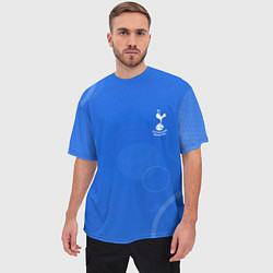 Футболка оверсайз мужская Tottenham hotspur Голубая абстракция, цвет: 3D-принт — фото 2