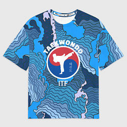 Мужская футболка оверсайз ТХЭКВОНДО ITF МОРСКИЕ ВОЛНЫ