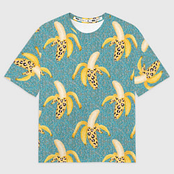 Мужская футболка оверсайз Леопардовый банан паттерн