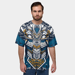 Футболка оверсайз мужская Узорный робот, цвет: 3D-принт — фото 2