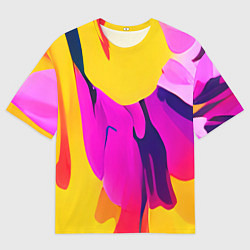 Футболка оверсайз мужская Яркие позитивные узоры, цвет: 3D-принт