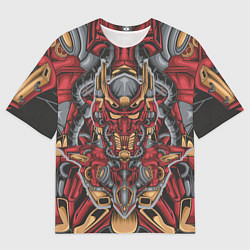Футболка оверсайз мужская Голова красного робота, цвет: 3D-принт