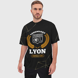 Футболка оверсайз мужская Лого Lyon и надпись legendary football club на тем, цвет: 3D-принт — фото 2