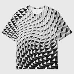 Футболка оверсайз мужская Серебряная ребристая поверхность, цвет: 3D-принт
