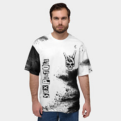 Футболка оверсайз мужская Sex Pistols и рок символ на светлом фоне, цвет: 3D-принт — фото 2