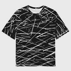 Мужская футболка оверсайз Паттерн из хаотичных линий