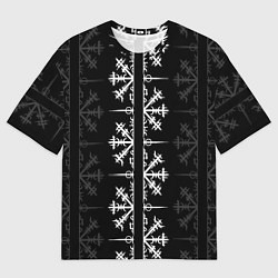 Мужская футболка оверсайз Скандинавский компас Вегвизир