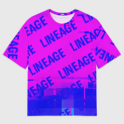 Мужская футболка оверсайз Lineage glitch text effect: паттерн