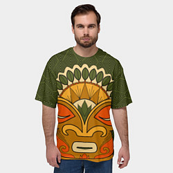 Футболка оверсайз мужская Polynesian tiki HUMBLE, цвет: 3D-принт — фото 2