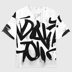 Мужская футболка оверсайз Крупные граффити надписи