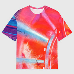 Футболка оверсайз мужская Механизм в цвете, цвет: 3D-принт