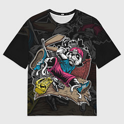 Футболка оверсайз мужская Панда танцует Брейк-данс, цвет: 3D-принт