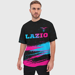 Футболка оверсайз мужская Lazio - neon gradient: символ сверху, цвет: 3D-принт — фото 2