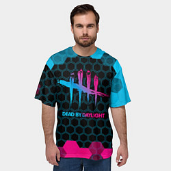 Футболка оверсайз мужская Dead by Daylight - neon gradient, цвет: 3D-принт — фото 2