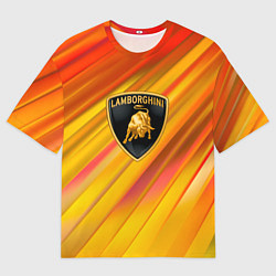 Футболка оверсайз мужская Lamborghini - яркая абстракция, цвет: 3D-принт