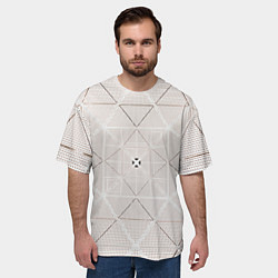 Футболка оверсайз мужская Абстрактные геометрические линии и точки, цвет: 3D-принт — фото 2