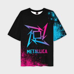 Футболка оверсайз мужская Metallica - neon gradient, цвет: 3D-принт