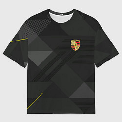 Мужская футболка оверсайз Porsche - logo