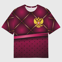 Футболка оверсайз мужская Герб России стиль лакшери, цвет: 3D-принт