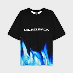 Футболка оверсайз мужская Nickelback blue fire, цвет: 3D-принт