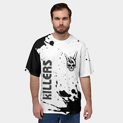 Футболка оверсайз мужская The Killers и рок символ на светлом фоне, цвет: 3D-принт — фото 2