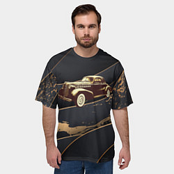 Футболка оверсайз мужская Рисунок ретро - автомобиля, цвет: 3D-принт — фото 2