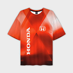 Футболка оверсайз мужская Honda - красная абстракция, цвет: 3D-принт