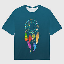 Футболка оверсайз мужская Ловец снов - индейский амулет, цвет: 3D-принт