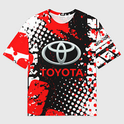 Мужская футболка оверсайз Тойота - следы-шины