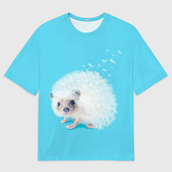 Мужская футболка оверсайз Белый ежик одуванчик