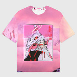 Футболка оверсайз мужская EVANGELION PINK Берсерк mode, цвет: 3D-принт