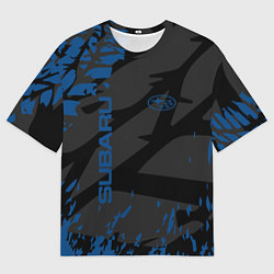 Футболка оверсайз мужская Subaru - следы шин, цвет: 3D-принт