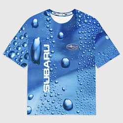 Футболка оверсайз мужская Subaru - капли, цвет: 3D-принт