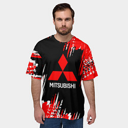 Футболка оверсайз мужская Mitsubishi - краска, цвет: 3D-принт — фото 2