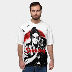 Футболка оверсайз мужская Самурай и Маска, цвет: 3D-принт — фото 2