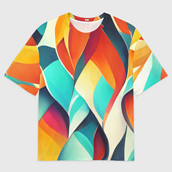 Футболка оверсайз мужская Красивые многоцветные узоры, цвет: 3D-принт
