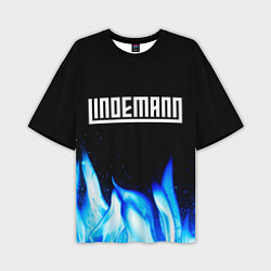 Мужская футболка оверсайз Lindemann blue fire
