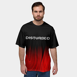 Футболка оверсайз мужская Disturbed red plasma, цвет: 3D-принт — фото 2
