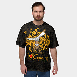 Футболка оверсайз мужская I love Capoeira fighter, цвет: 3D-принт — фото 2